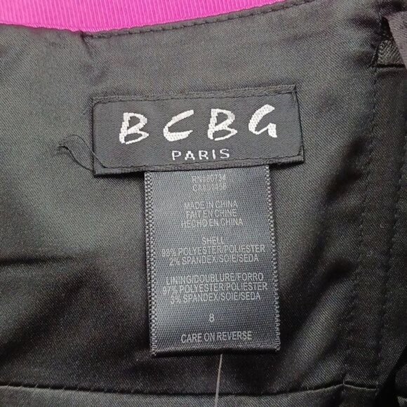 BCBG Dress Pink Bow 80s Formal Party Cocktail Shift Womens Size 8 - Picture 5 of 5